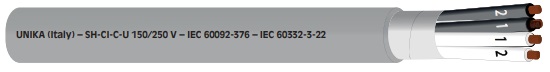 Marine instrumentation cable SH-CI-C-U 7x2x1 mm² - Sh ci c u - 310420607