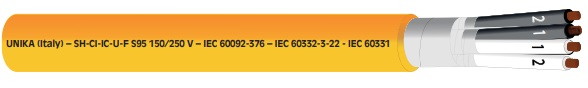 Fire resistant Marine instrumentation cable SH-CI-IC-U-F S95 24x2x0.75 mm² - Sh ci ic u f s95