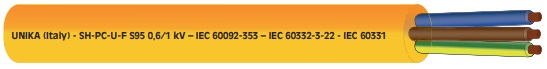 Fire resistant Marine cable SH-PC-U-F S95 5x10 mm² - Sh pc u f s95